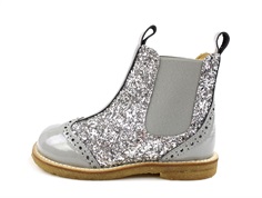 Angulus grey glitter bootie with perforations